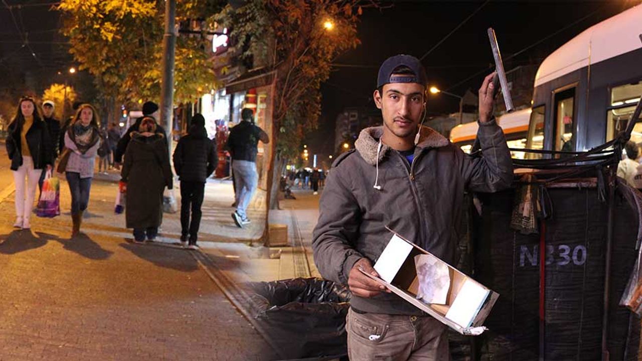 Suriye'ye gidebilmek için Eskişehir sokaklarında kağıt topluyor!