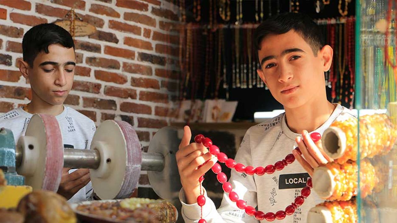 14 yaşındaki Serhat doğal taşları işleyip tüm dünyaya satıyor!