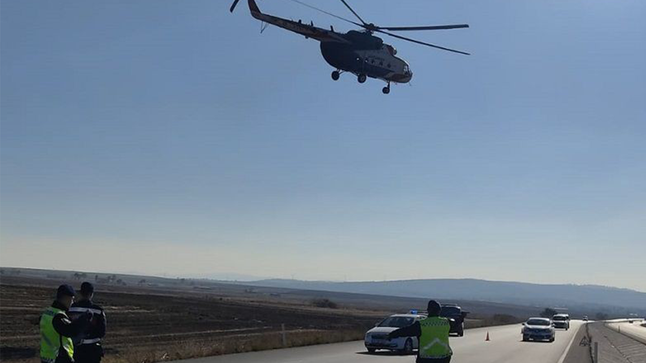 Eskişehir'de helikopter destekli trafik denetimi; Binlerce lira ceza uygunlandı!