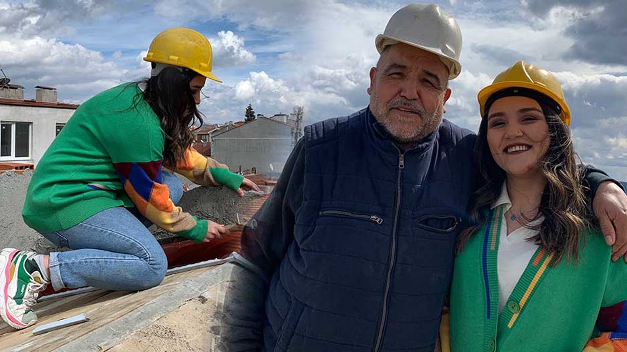 Babası ile birlikte çatılarda çalışan Eskişehirli genç kız takdir topluyor