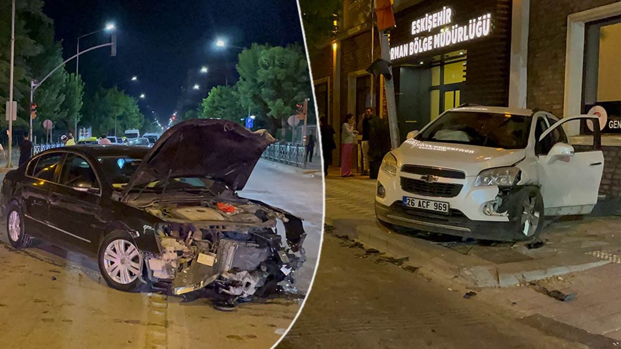 Eskişehir’de sürücü hatası kazayı getirdi; 2 araç pert oldu!