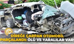 Direğe çarpan otomobil parçalandı: 1 ölü, 2 yaralı
