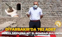 Diyarbakır'da 782 adet 1. Dünya Savaşına ait el bombası bulundu