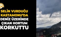 Selin vurduğu Kastamonu’da deniz üzerinde çıkan hortum korkuttu