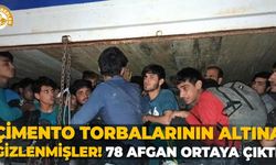Çimento torbalarının altına gizlenmişler! 78 Afgan ortaya çıktı!