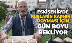 Eskişehir'de Kuşların karnının doyması için gün boyu bekliyor