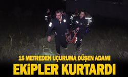 15 Metreden Uçuruma Düşen Adamı Ekipler Kurtardı