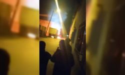 Hafriyat kamyonu sokak ortasında alev topuna döndü