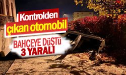 Kontrolden çıkan otomobil, bahçeye girdi: 3 yaralı