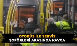 Otobüs ile servis şoförleri arasında kavga