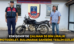 Eskişehir’de çalınan 30 bin liralık motosiklet, bulunarak sahibine teslim edildi
