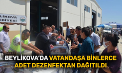Beylikova’da vatandaşa binlerce adet dezenfektan dağıtıldı
