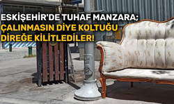 Eskişehir'de tuhaf manzara; çalınmasın diye koltuğu direğe kilitlediler!