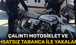 Çalıntı motosiklet ve ruhsatsız tabanca ile yakalandı!