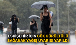 Eskişehir için gök gürültülü sağanak yağış uyarısı yapıldı