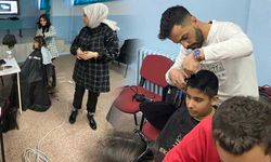 Mahmudiyeli minik öğrencilere ücretsiz yılbaşı tıraşı