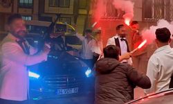 Eli tüfekli damat yürekleri ağza getirdi; Polis hemen harekete geçti!