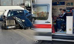 Kırmızı ışık ihlali kazaya neden oldu; İşçi dolu minibüse çarptı!