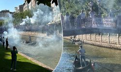 Eskişehir Porsuk Çayı'nda romantik evlilik teklifi!