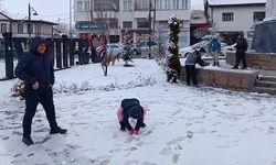 Eskişehir'in o ilçesinde kar yağışı sevinçle karşılandı!