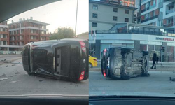 Eskişehir Eti Caddesi’nde Araç Ters Döndü: Sürücü Hafif Yaralandı