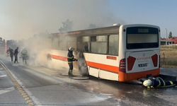 Eskişehir’de Belediye Otobüsü Alev Alev Yandı