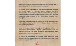 Vali Aksoy’dan 30 Ağustos Zafer Bayramı Mesajı