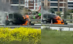 Eskişehir Çevre Yolun’da Araç Alev Alev Yandı!