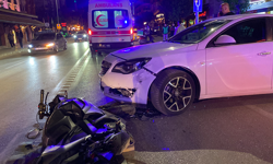 Eskişehir’de Korkutan Kaza! Otomobille Motosiklet Çarpıştı!