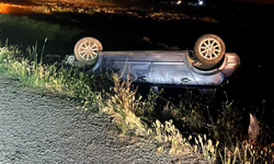Eskişehir’de Takla Atan Aracın Sürücüsü Faciadan Kıl Payı Kurtuldu!
