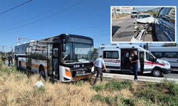 Eskişehir’de 2 Belediye Aracının Otomobile Çarptığı Kaza Ucuz Atlatıldı!