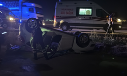 Eskişehir'de Geceyi Kabusa Çeviren Kaza! Takla Atan Araçta Felaketi Yaşadılar!