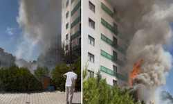 Eskişehir’de Apartman Bahçesinde Çıkan Yangında Facia Son Anda Önlendi!