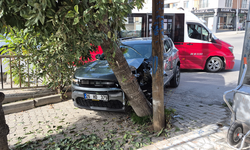 Eskişehir’de Kontrolden Çıkan Araç Önce Dolmuşa Sonra Ağaca Çarptı!