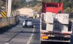 Eskişehir’de Kural Tanımaz Sürücü Tonluk Betonlarla Tehlike Saçtı!