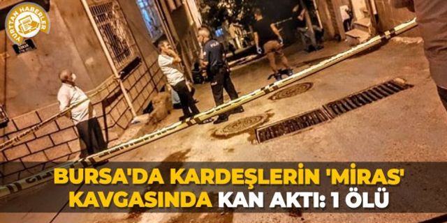 Bursa'da kardeşlerin 'miras' kavgasında kan aktı: 1 ölü