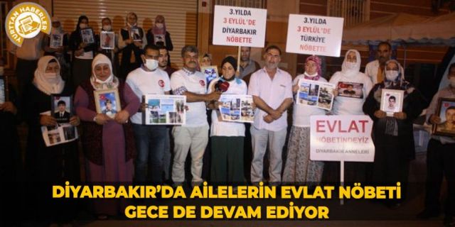 Diyarbakır’da ailelerin evlat nöbeti gece de devam ediyor