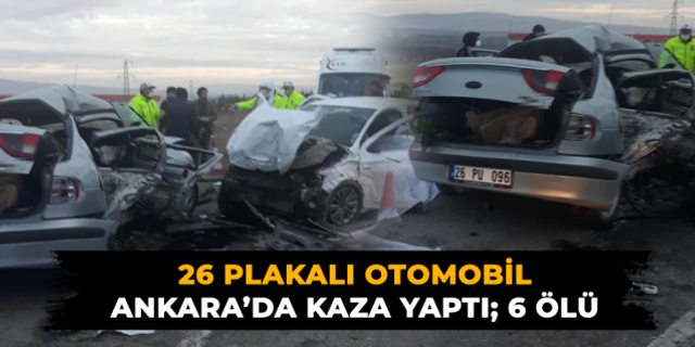 26 plakalı araç Ankara'da kaza yaptı