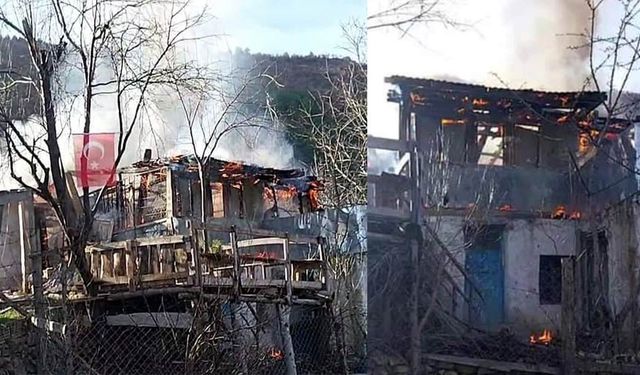 Eskişehir'de korkutan yangın: Ahşap bina alevlere teslim oldu!