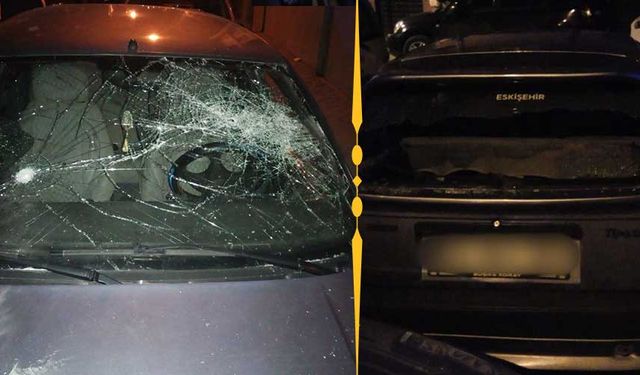 Eskişehir'de olaylı gece; Bir araç ciddi şekilde hasar aldı!
