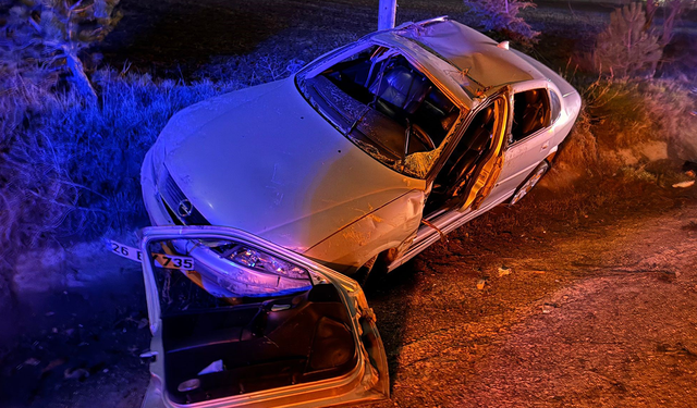 Eskişehir’de Takla Atarak Savrulan Araçtan Kıl Payı Kurtuldu