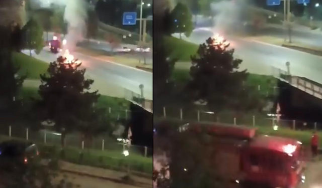 Eskişehir’de Seyir Halindeki Araç Patlayarak Alev Aldı
