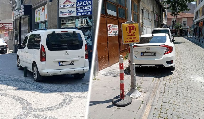 Eskişehir'de Kurban Bayramı sebebiyle oluşan durgunluğu fırsat bilen bazı duyarsız sürücüler çoğu yeri park alanı olarak kullandı.