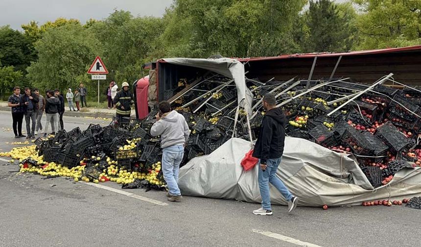 Sürücünün direksiyon hakimiyetini kaybettiği ve daha sonra da yol kenarındaki kaldırıma çıktıktan sonra yan yattığı iddia edildi. Kaza sonucu kamyonun kasasında bulunan ve yere yayılan meyveler yola saçıldı.