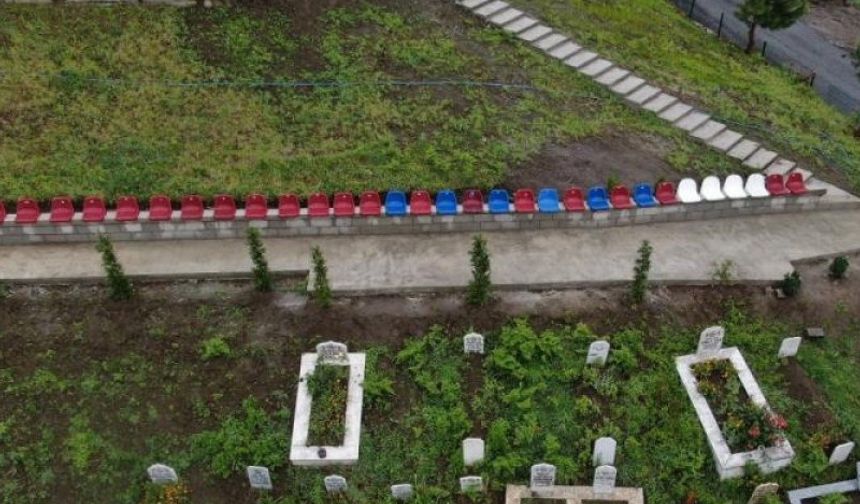 Trabzon'da mezarlığa tribün koltuğu yerleştirdiler