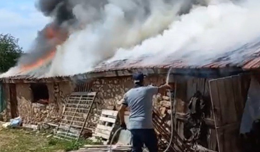 Eskişehir’de Ahır Saniyeler İçinde Küle Döndü Son Anda Kurtuldular