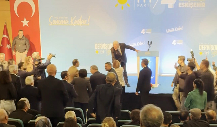 İYİ Parti Lideri Dervişoğlu’nun Sözleri Üzerine Başkan Ünlüce Salonu Terk Etti!