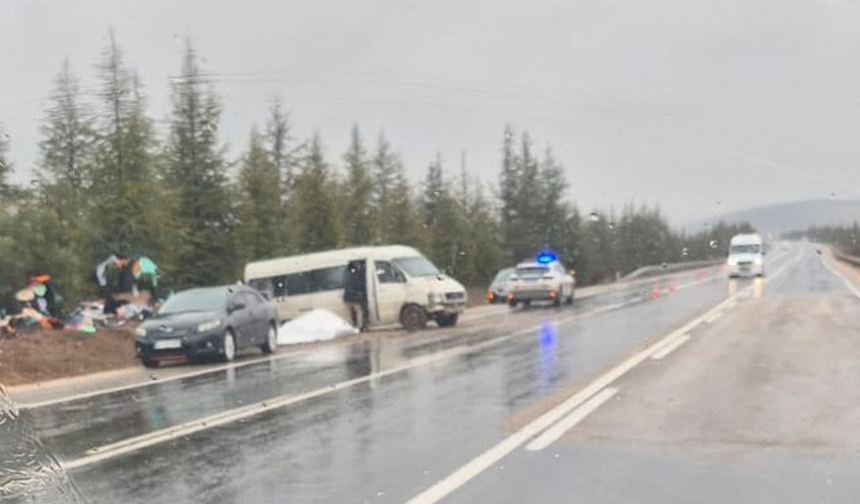 Eskişehir Yolunda Minibüs Şarampole Savruldu!