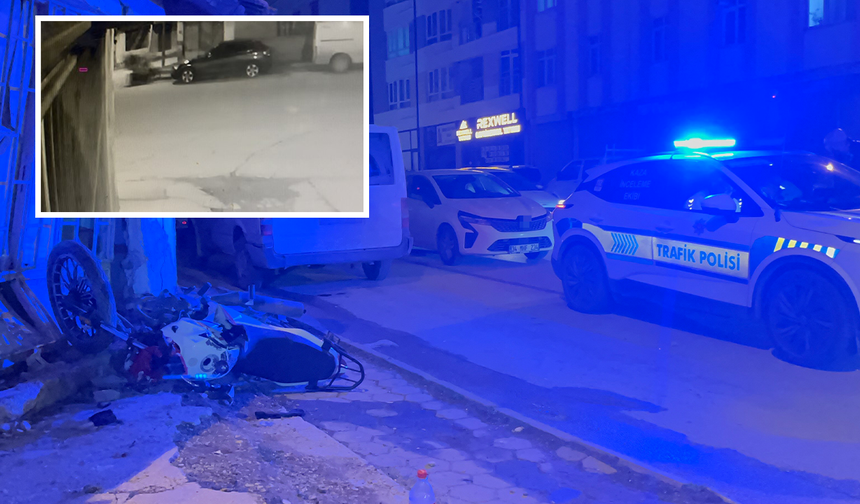 Eskişehir’de Önce Yayaya Çarpan Motosiklet Duvara Çarparak Durabildi!