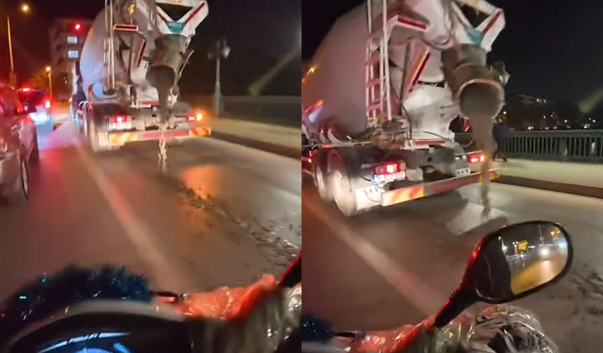 Eskişehir’de Beton Mikserinin Tehlikeli Seyri Kameraya Yansıdı!